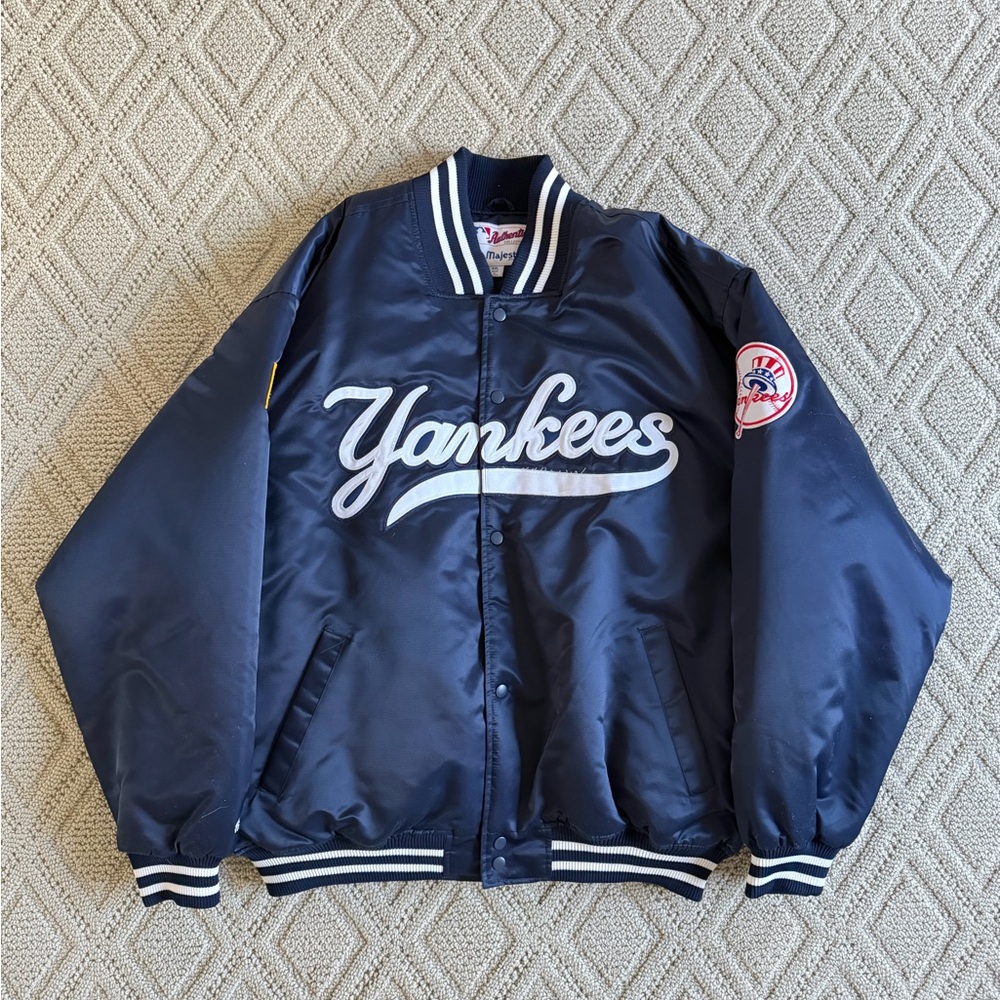 Vintage Yankees Navy Blue Bomber Jacket